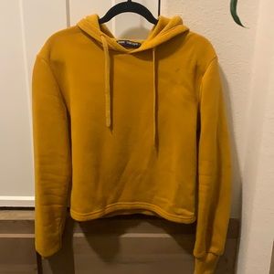 Yellow cropped hoodie